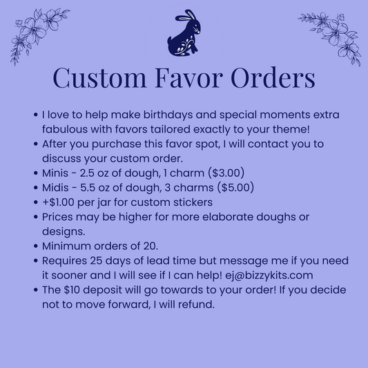 Custom Playdough Favor Orders